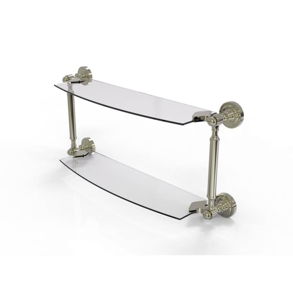 Dottingham Collection 18 Inch Two Tiered Glass Shelf