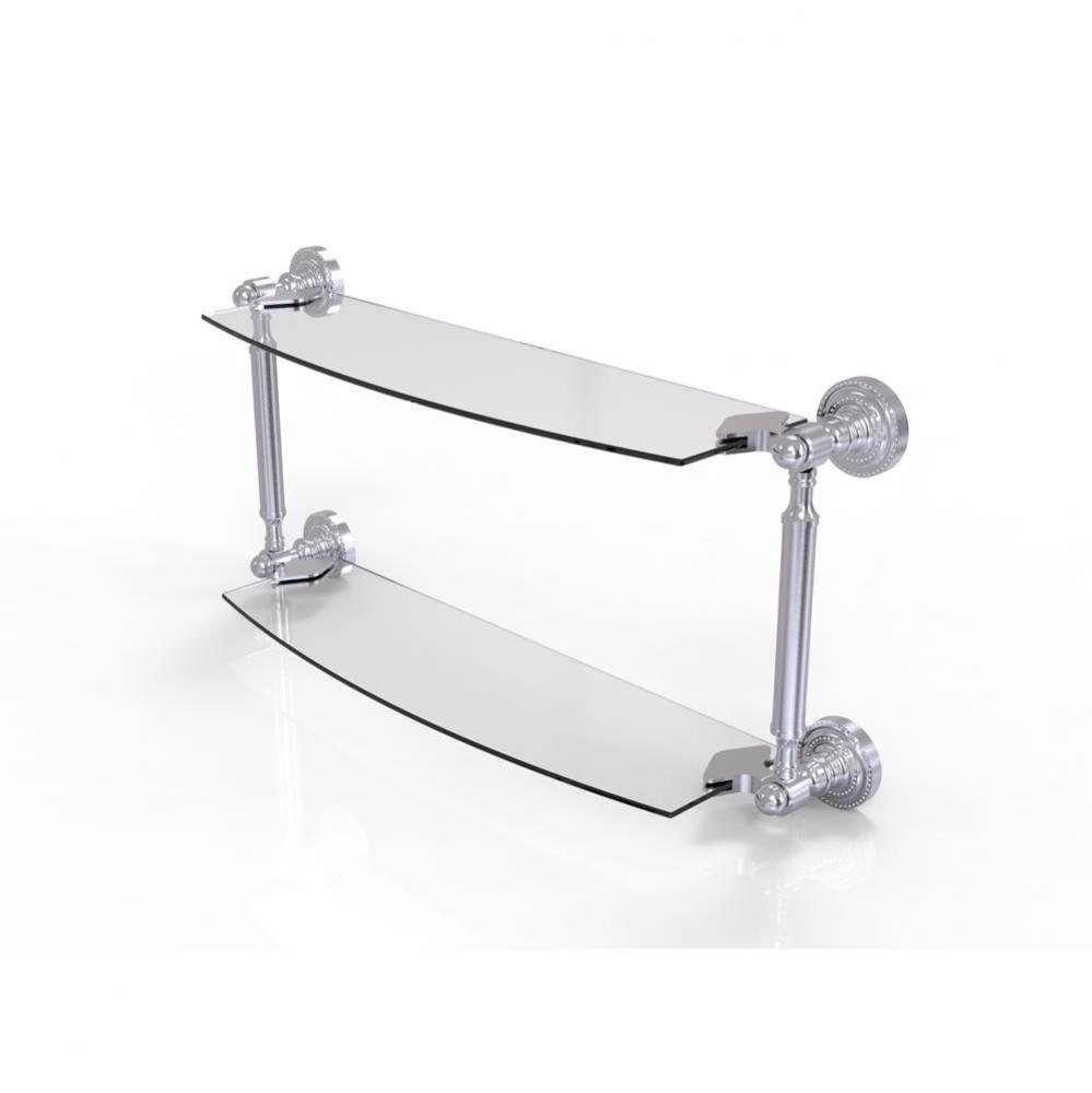 Dottingham Collection 18 Inch Two Tiered Glass Shelf