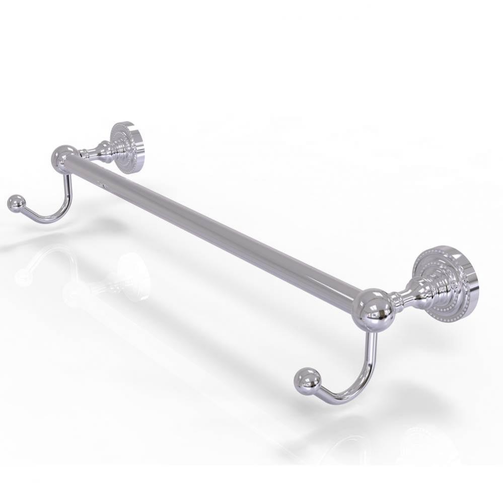 Dottingham Collection 18 Inch Towel Bar with Integrated Hooks