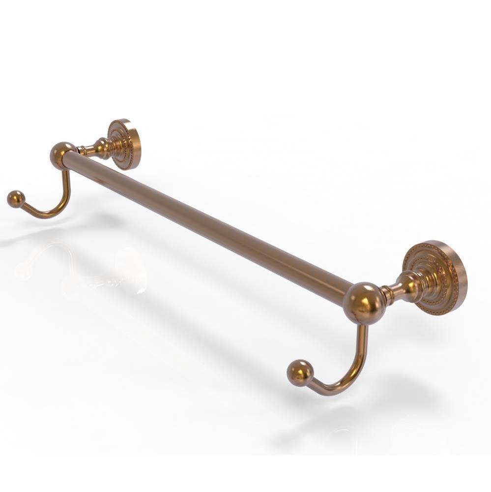 Dottingham Collection 36 Inch Towel Bar with Integrated Hooks