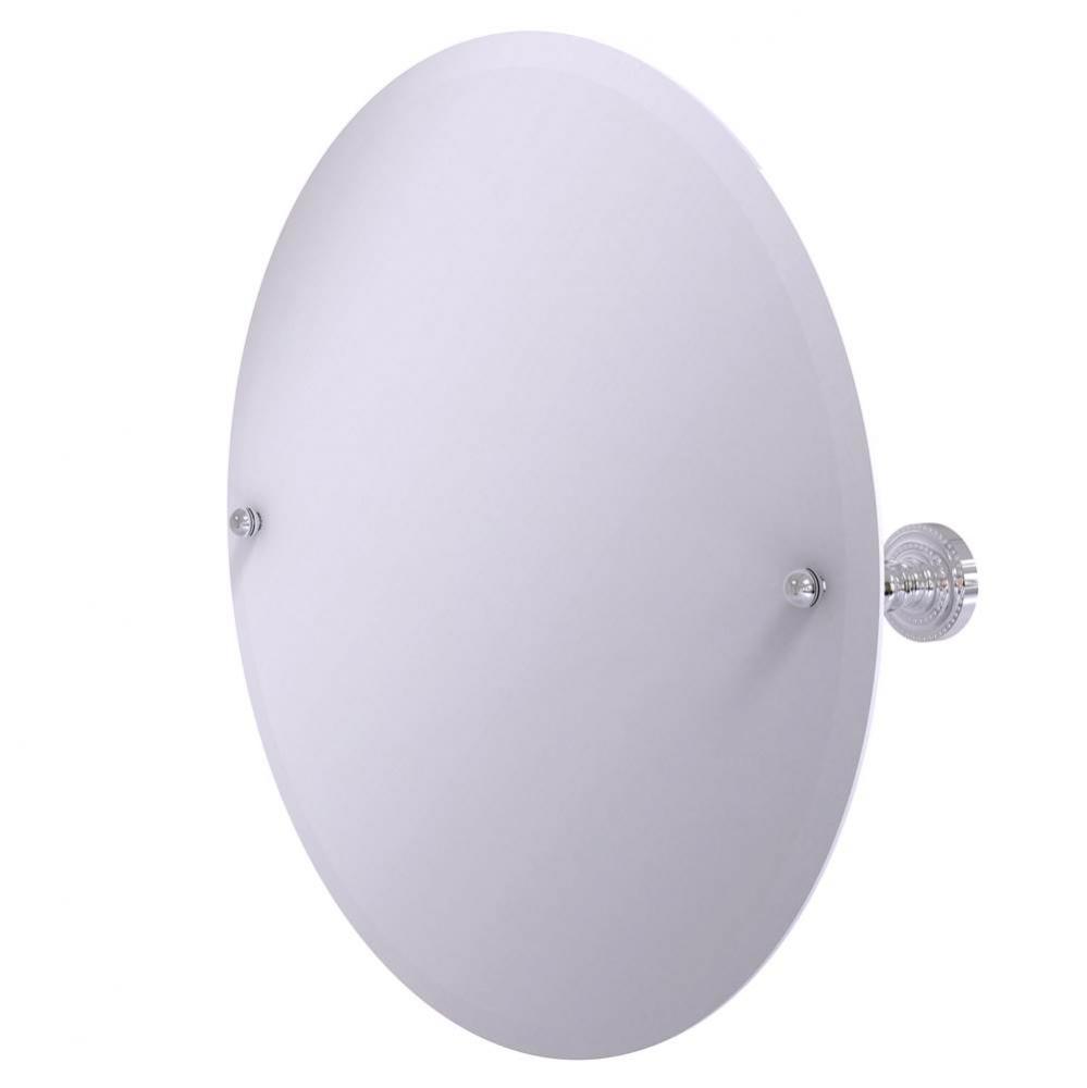 Frameless Round Tilt Mirror with Beveled Edge