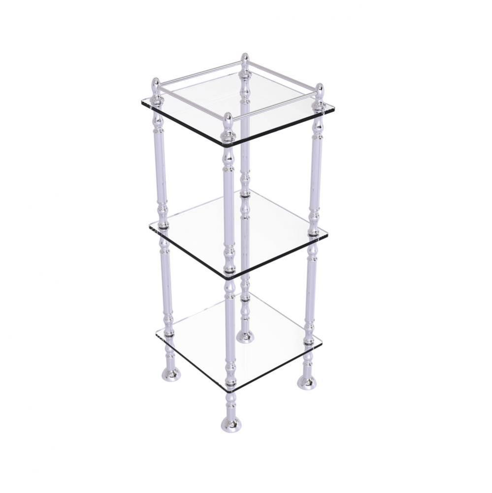 Three Tier Etagere with 14 Inch x 14 Inch Shelves