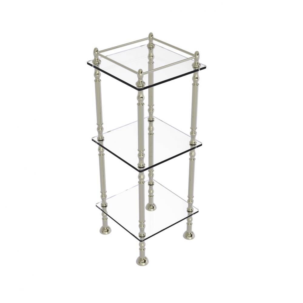 Three Tier Etagere with 14 Inch x 14 Inch Shelves