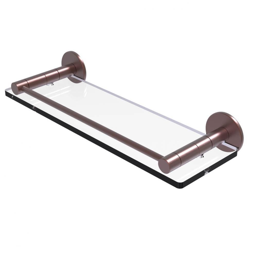 Fresno Collection 16 Inch Glass Shelf with Vanity Rail
