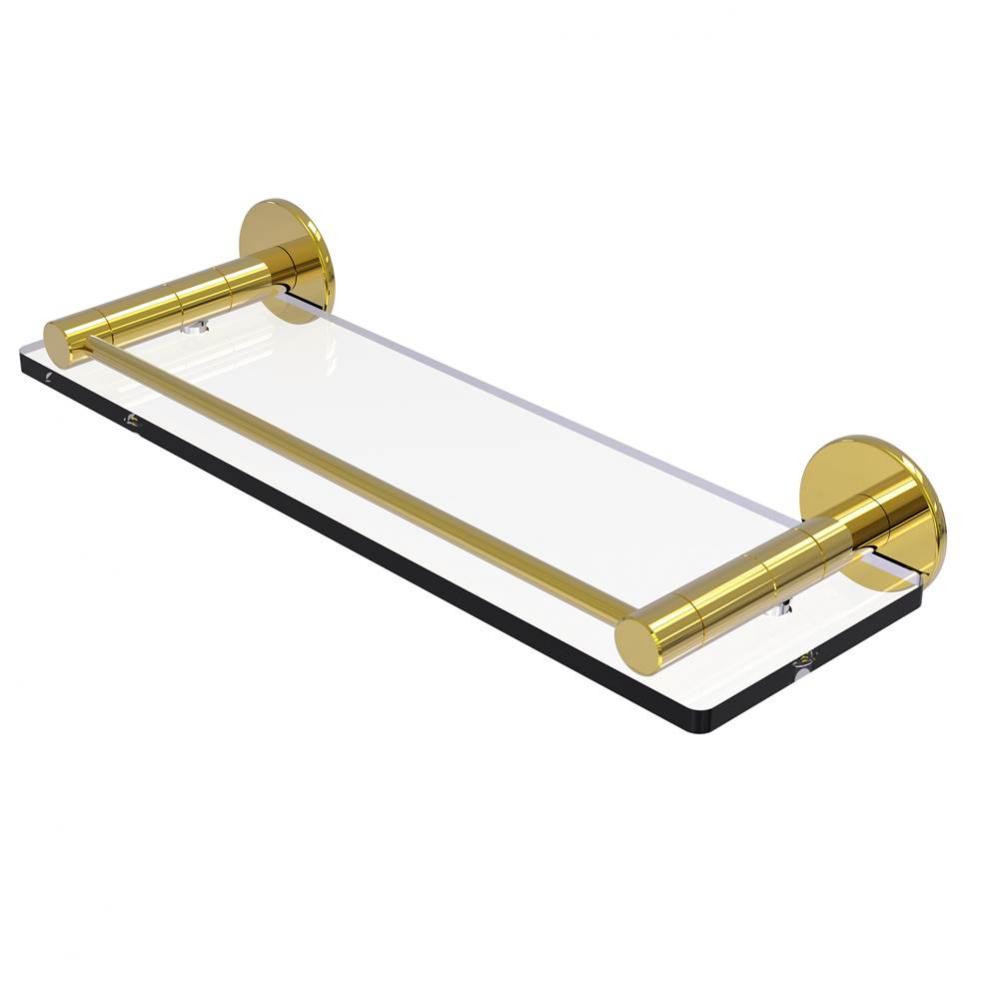 Fresno Collection 16 Inch Glass Shelf with Vanity Rail