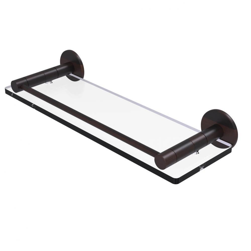 Fresno Collection 16 Inch Glass Shelf with Vanity Rail