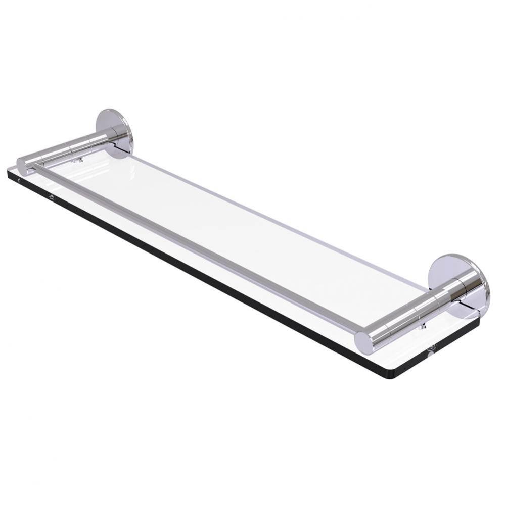 Fresno Collection 22 Inch Glass Shelf with Vanity Rail