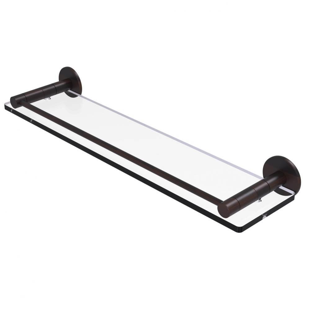 Fresno Collection 22 Inch Glass Shelf with Vanity Rail