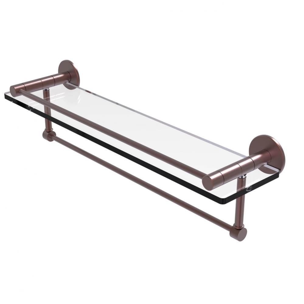 Fresno Collection 22 Inch Glass Shelf with Vanity Rail and Integrated Towel Bar