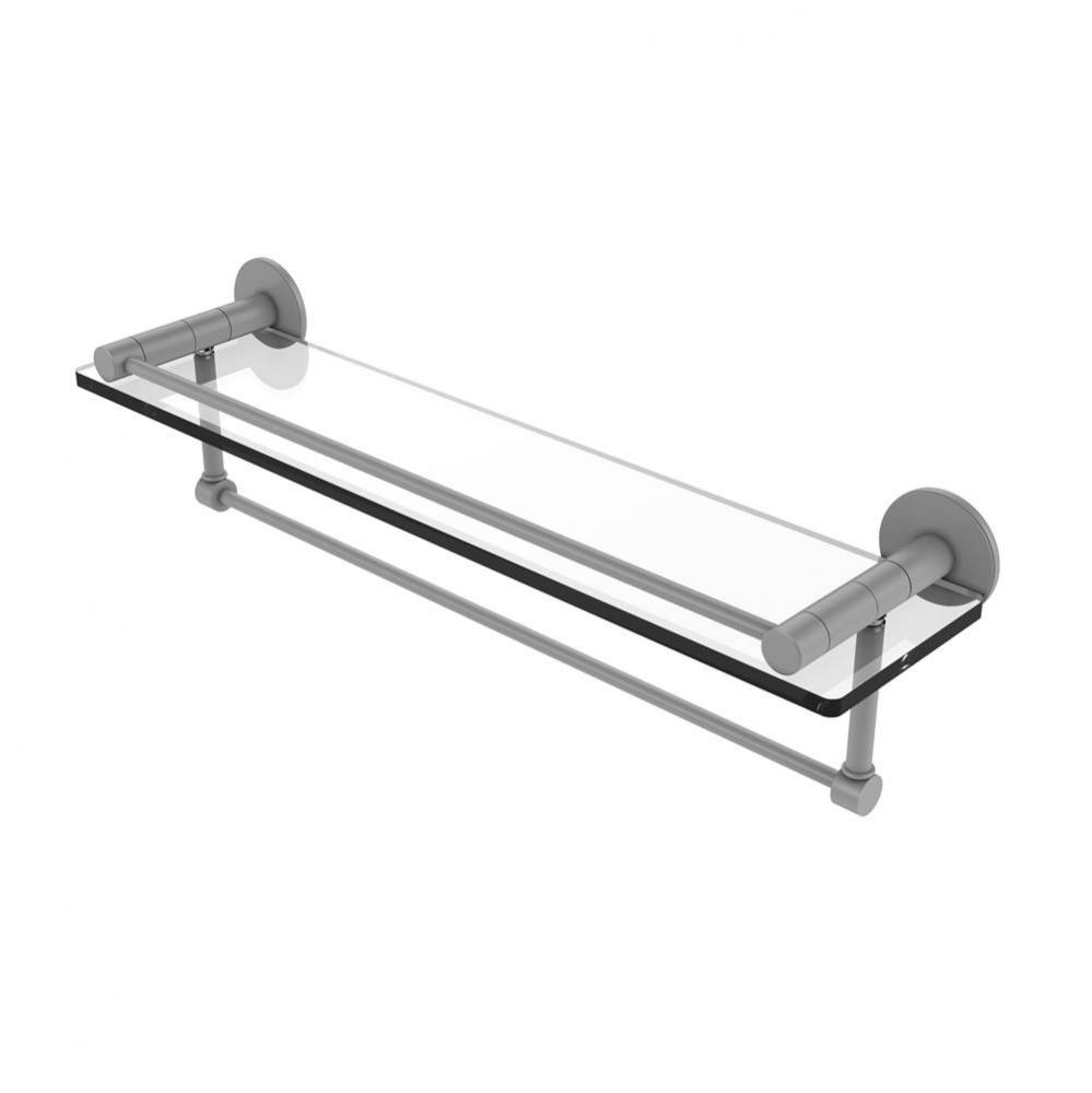 Fresno Collection 22 Inch Glass Shelf with Vanity Rail and Integrated Towel Bar