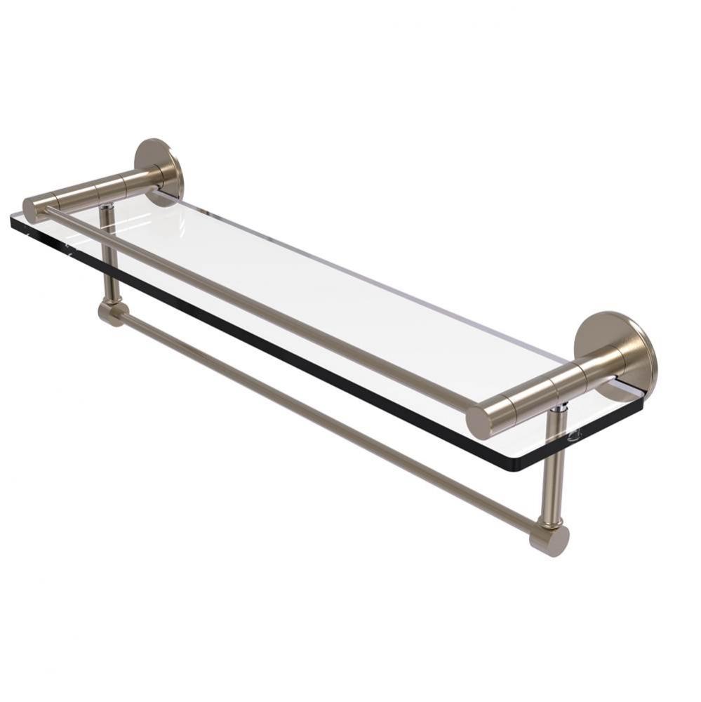 Fresno Collection 22 Inch Glass Shelf with Vanity Rail and Integrated Towel Bar