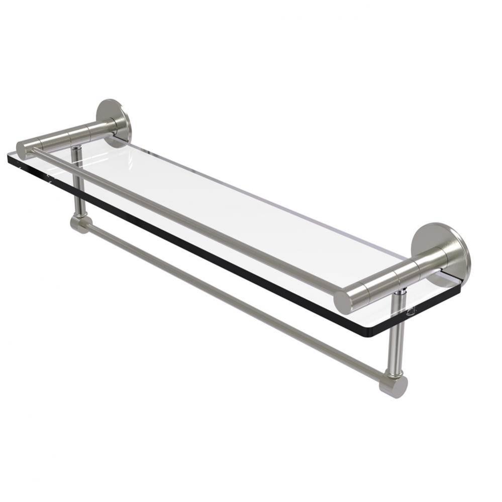 Fresno Collection 22 Inch Glass Shelf with Vanity Rail and Integrated Towel Bar
