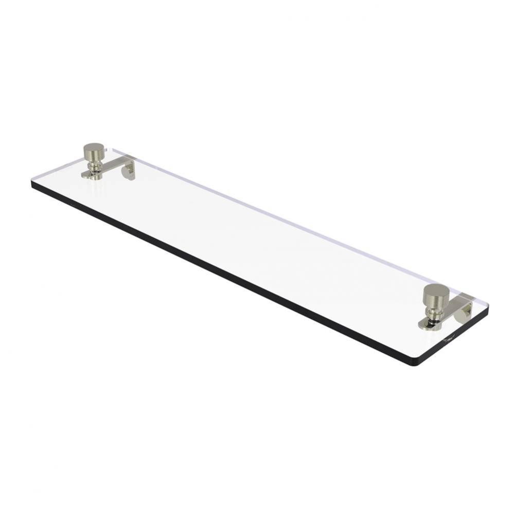 Foxtrot 22 Inch Glass Vanity Shelf with Beveled Edges