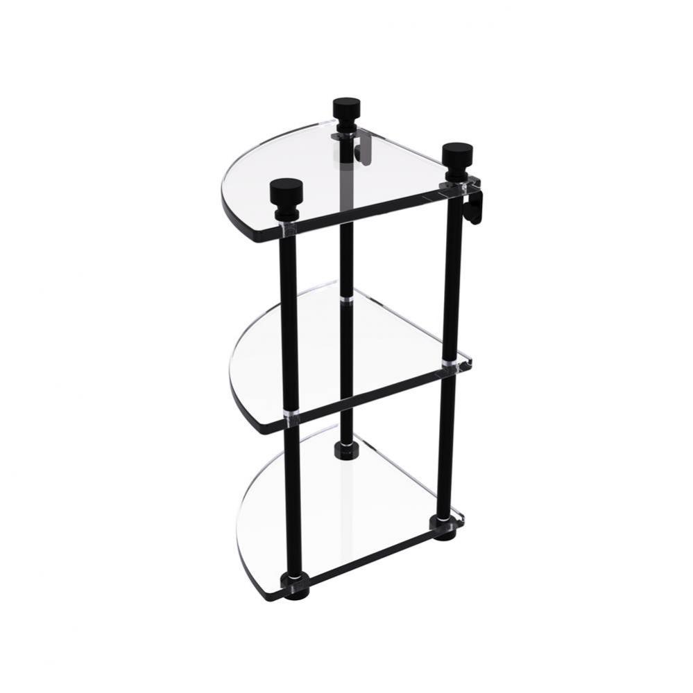 Foxtrot Collection Three Tier Corner Glass Shelf