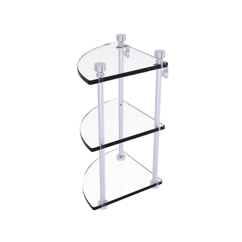 Foxtrot Collection Three Tier Corner Glass Shelf