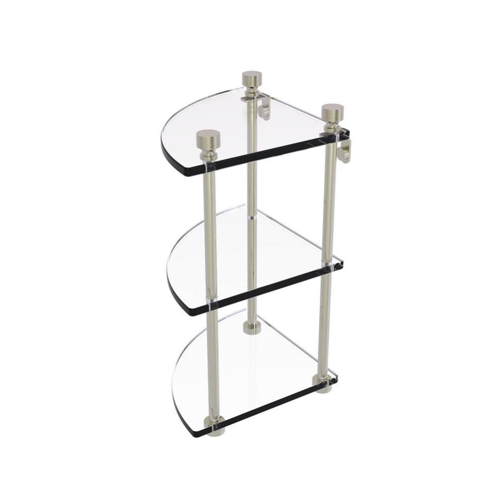 Foxtrot Collection Three Tier Corner Glass Shelf