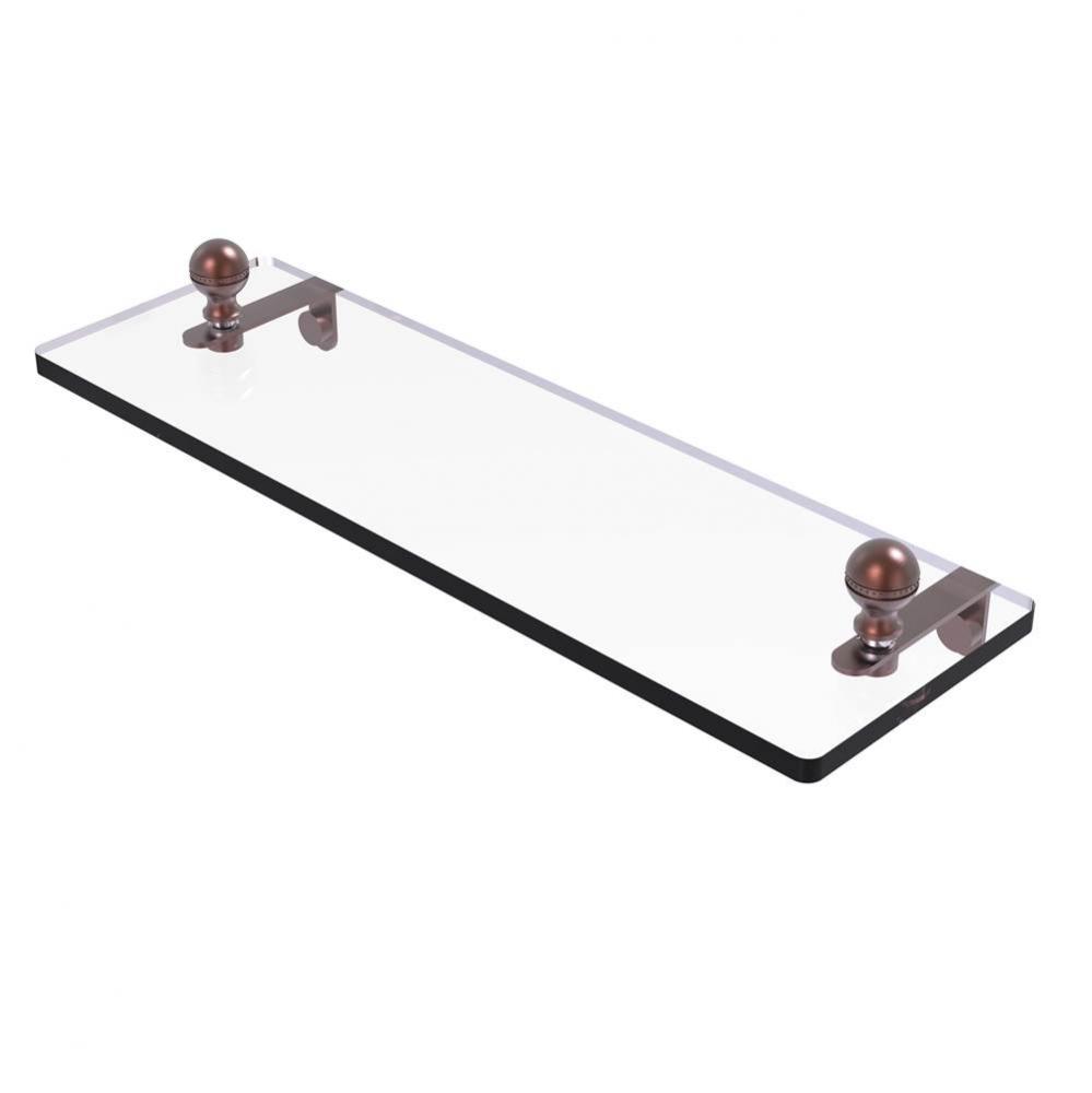 Mambo 16 Inch Glass Vanity Shelf with Beveled Edges