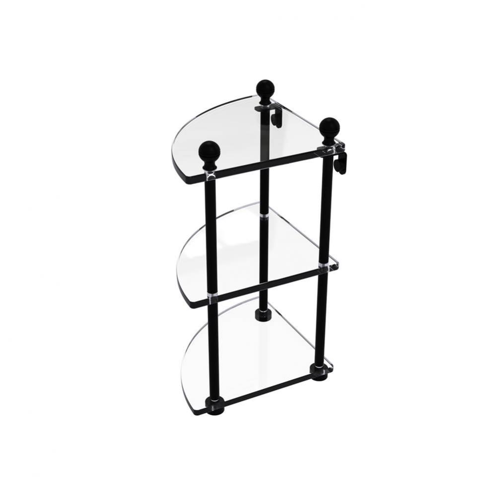 Mambo Collection 3 Tier Corner Glass Shelf