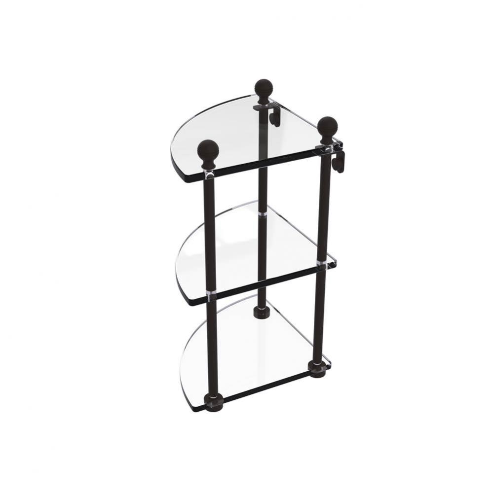 Mambo Collection 3 Tier Corner Glass Shelf