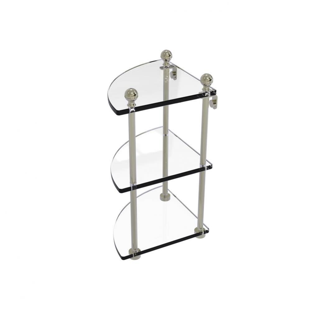 Mambo Collection 3 Tier Corner Glass Shelf