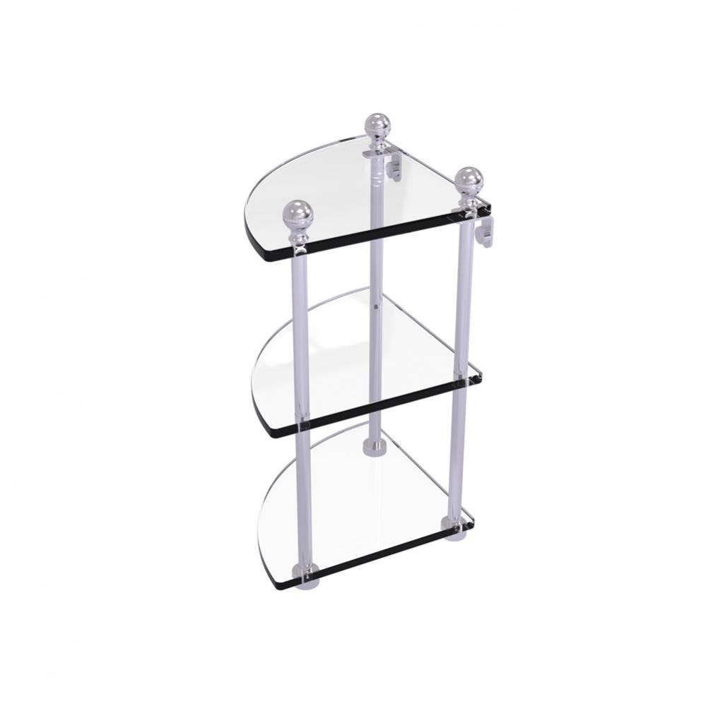 Mambo Collection 3 Tier Corner Glass Shelf