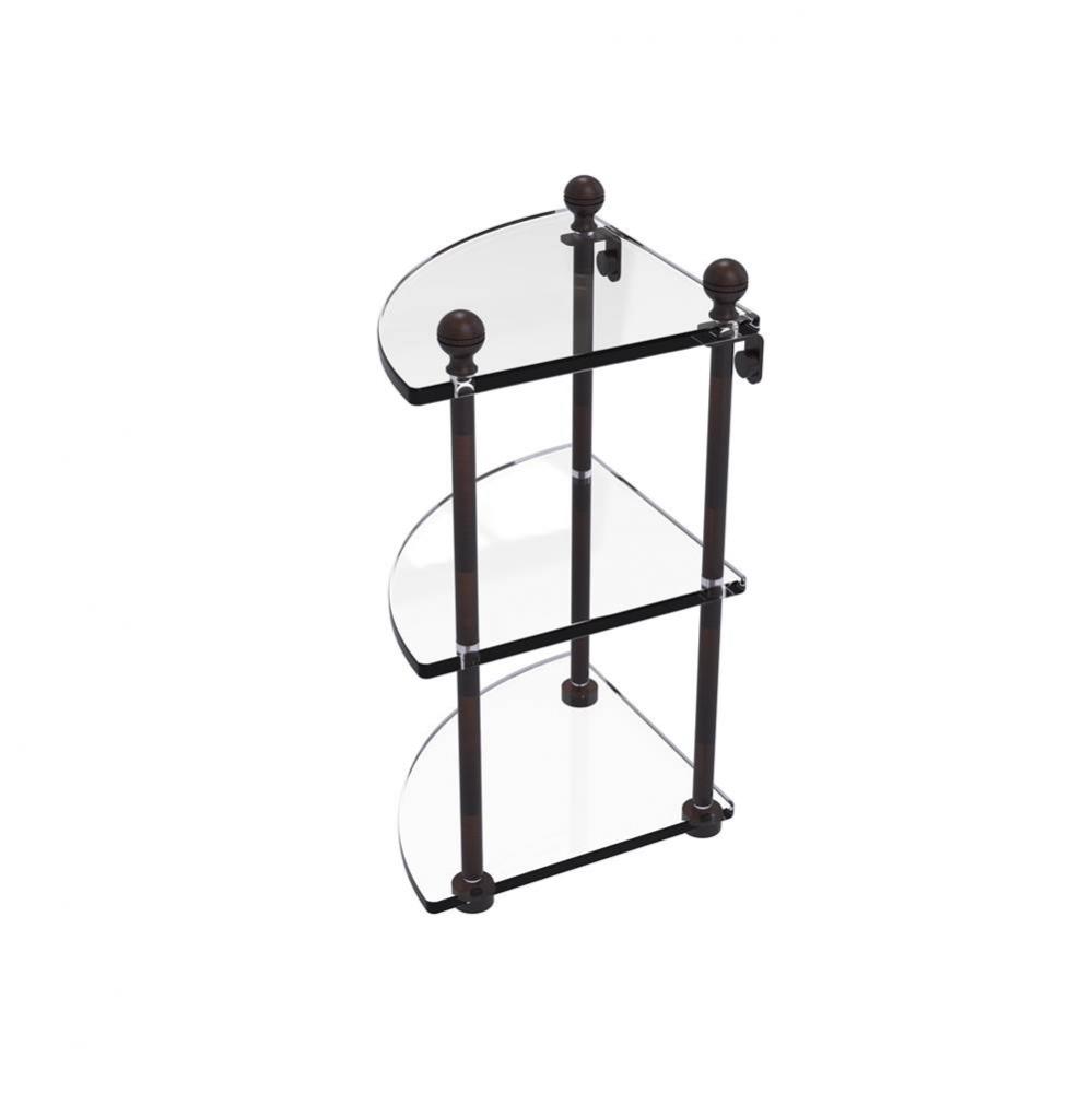 Mambo Collection 3 Tier Corner Glass Shelf