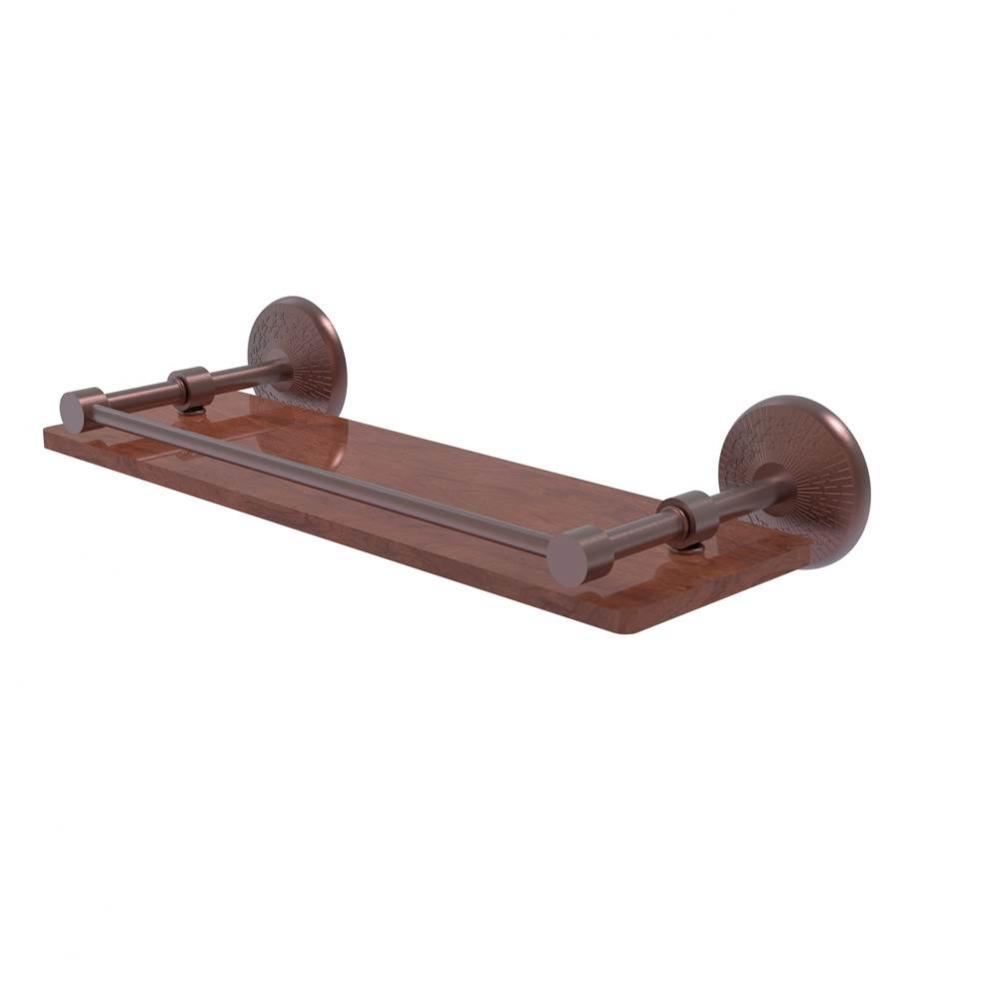 Monte Carlo Collection 16 Inch Solid IPE Ironwood Shelf with Gallery Rail