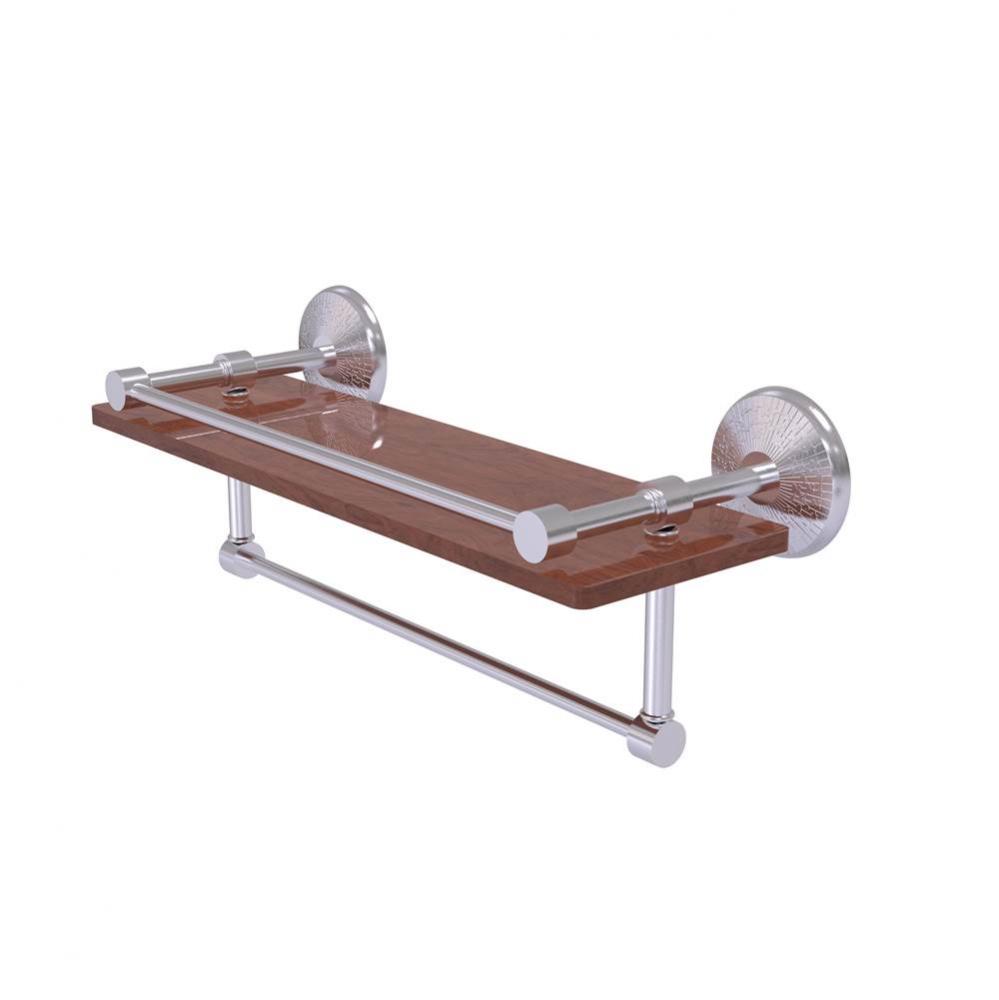 Monte Carlo Collection 16 Inch IPE Ironwood Shelf with Gallery Rail and Towel Bar