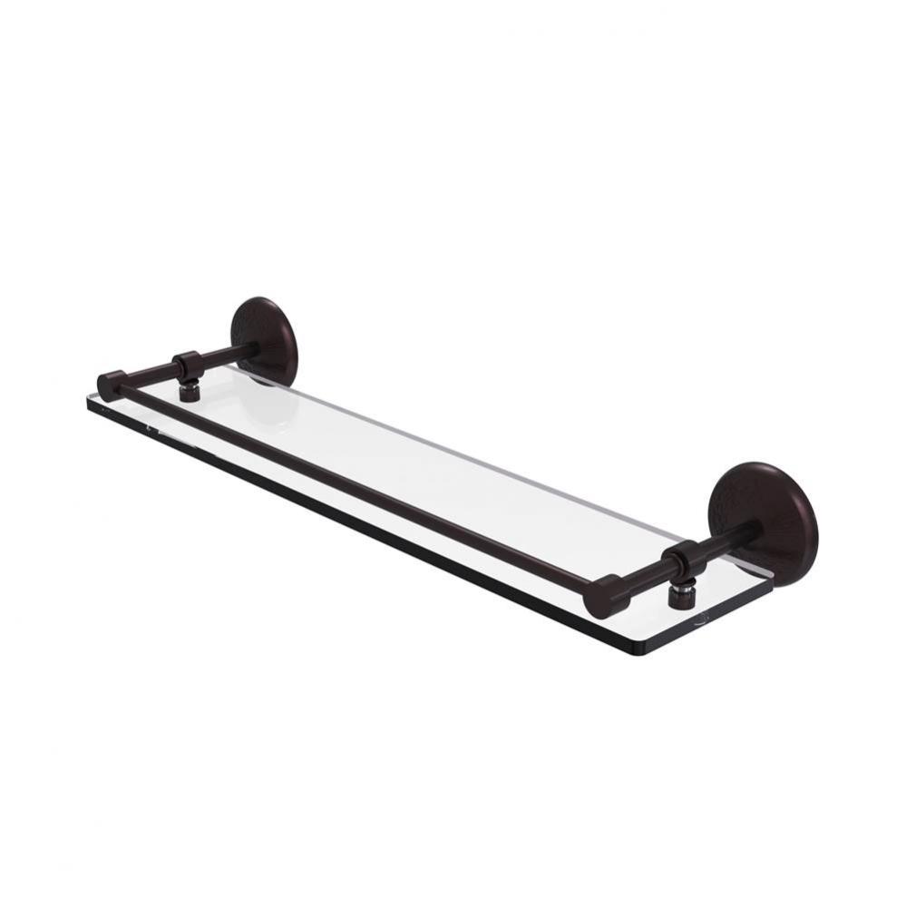 Monte Carlo 22 Inch Tempered Glass Shelf with Gallery Rail