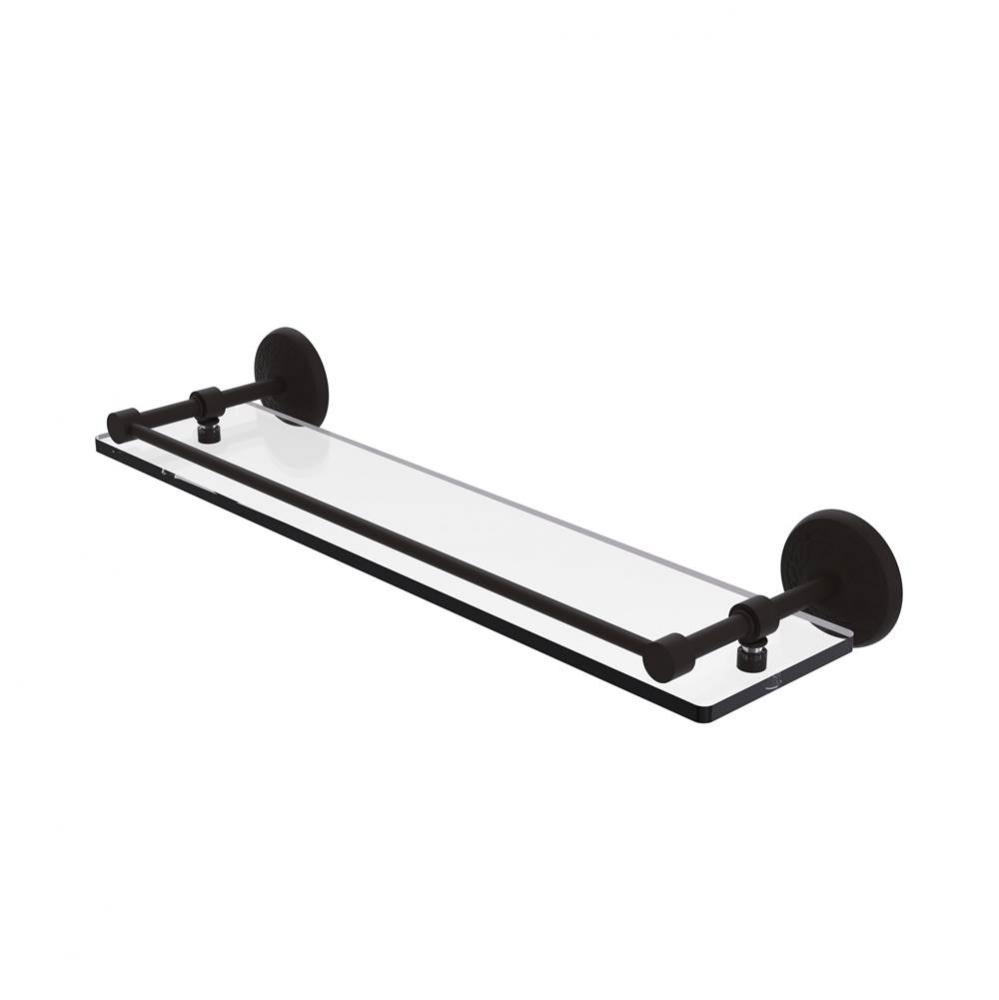 Monte Carlo 22 Inch Tempered Glass Shelf with Gallery Rail