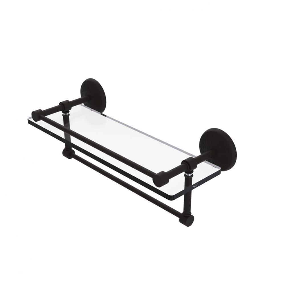 16 Inch Gallery Glass Shelf with Towel Bar