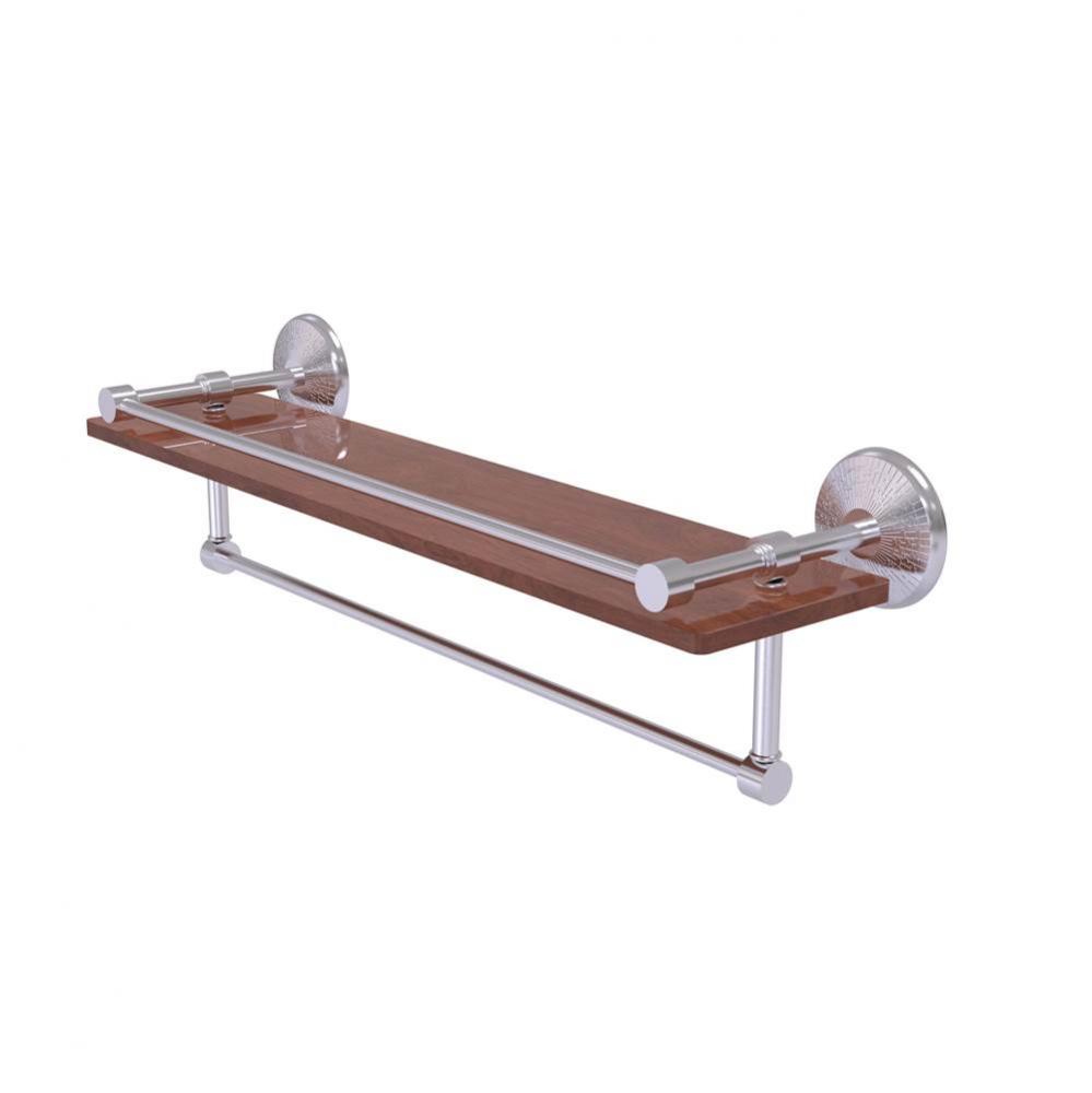 Monte Carlo Collection 22 Inch IPE Ironwood Shelf with Gallery Rail and Towel Bar