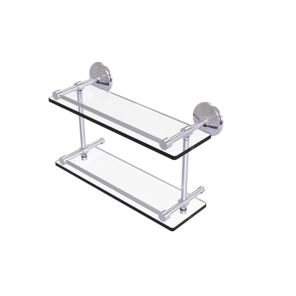 Monte Carlo 16 Inch Double Glass Shelf with Gallery Rail