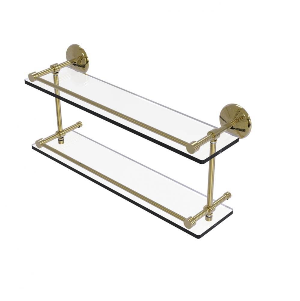 Monte Carlo 22 Inch Double Glass Shelf with Gallery Rail