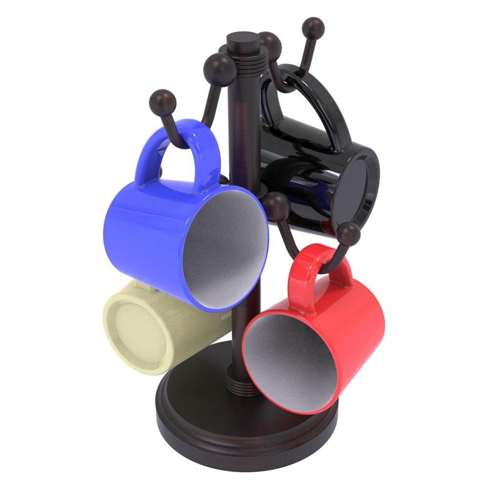 Countertop 4 Coffee Mug Holder with Grooved Detail - Venetian Bronze