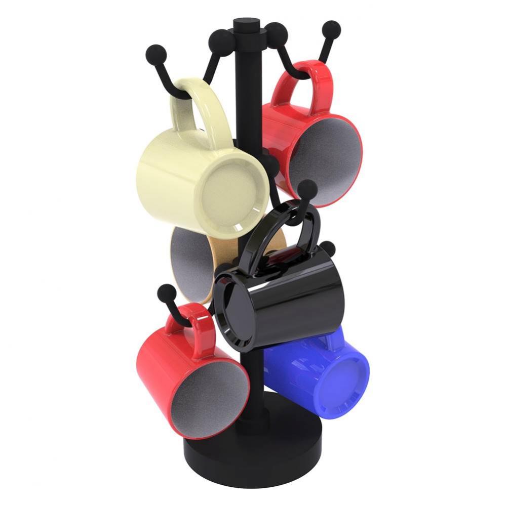 Countertop 6 Coffee Mug Holder - Matte Black