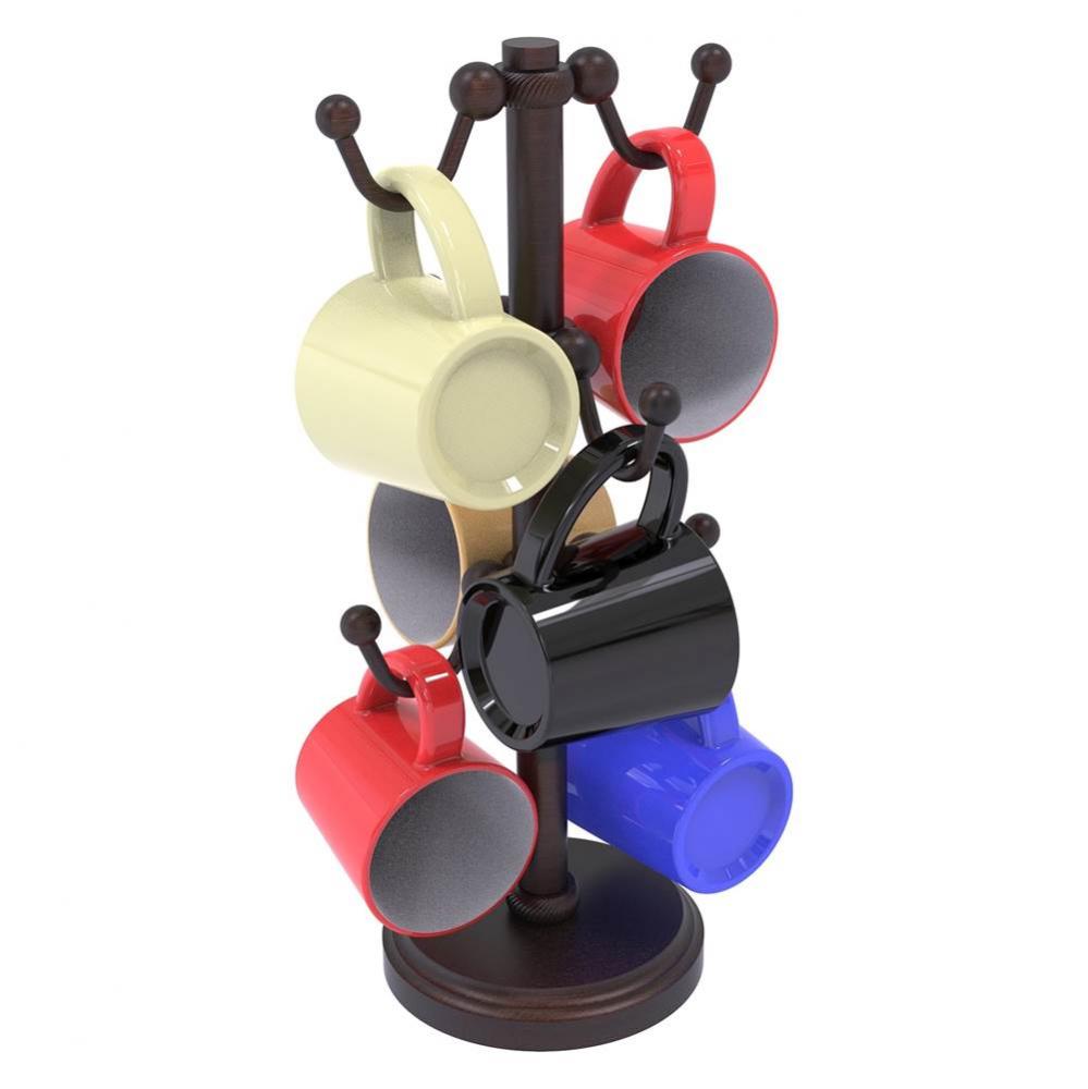 Countertop 6 Coffee Mug Holder with Twisted Detail - Venetian Bronze