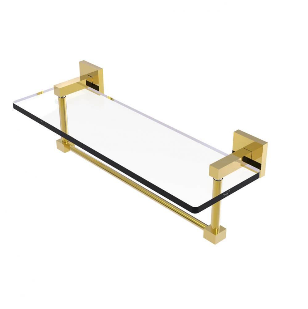 Montero Collection 16 Inch Glass Vanity Shelf with Integrated Towel Bar