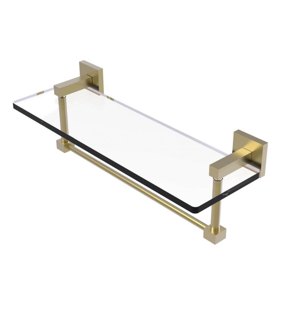 Montero Collection 16 Inch Glass Vanity Shelf with Integrated Towel Bar