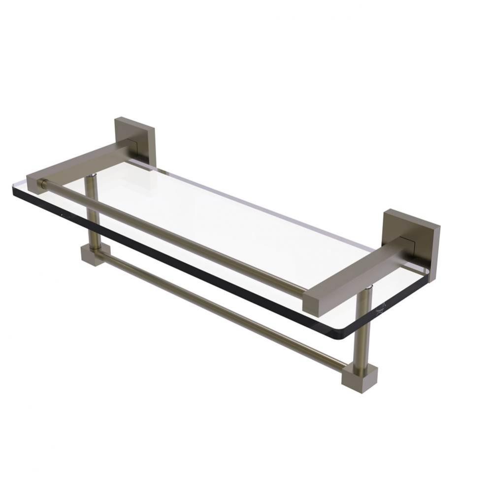 Montero Collection 16 Inch Gallery Glass Shelf with Towel Bar