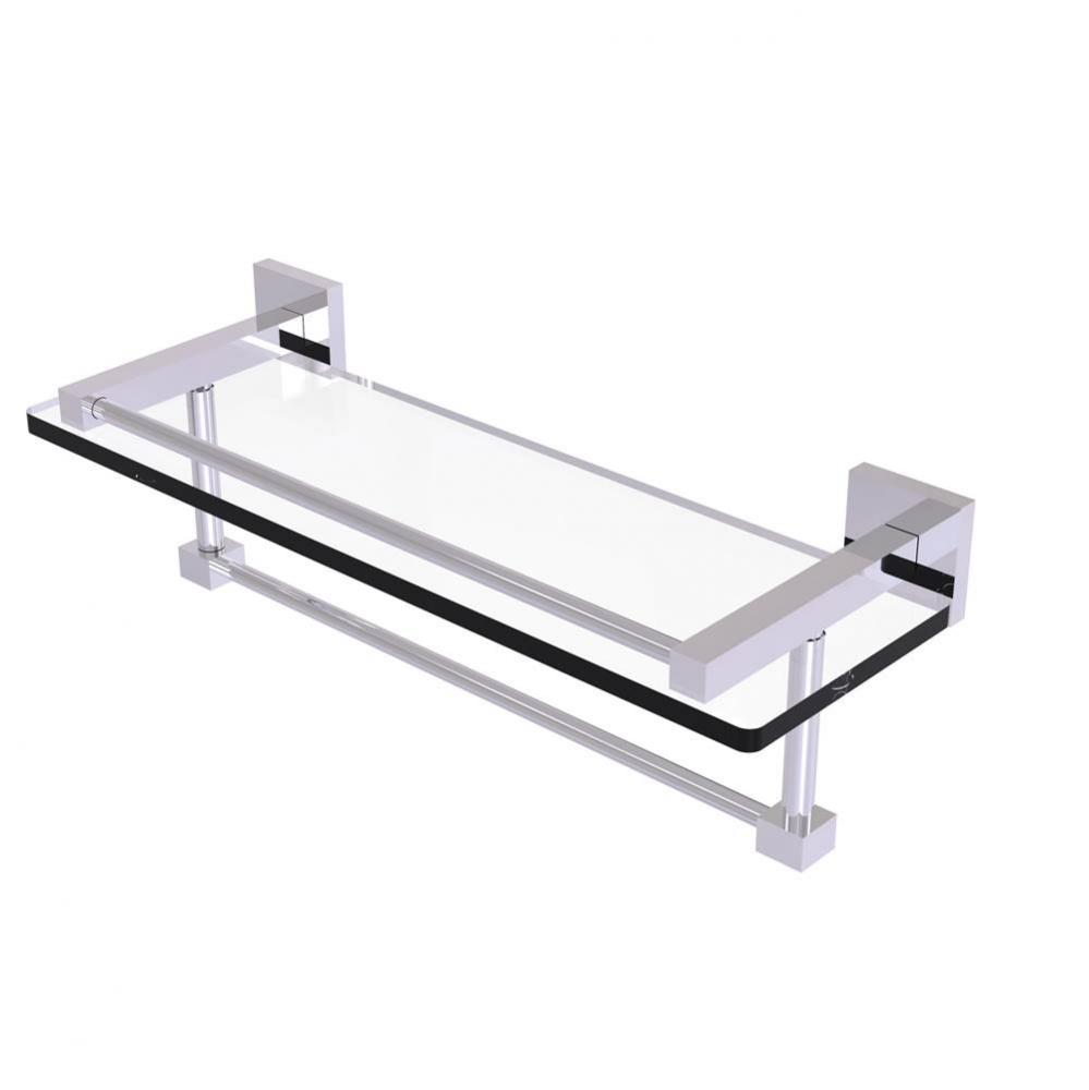 Montero Collection 16 Inch Gallery Glass Shelf with Towel Bar
