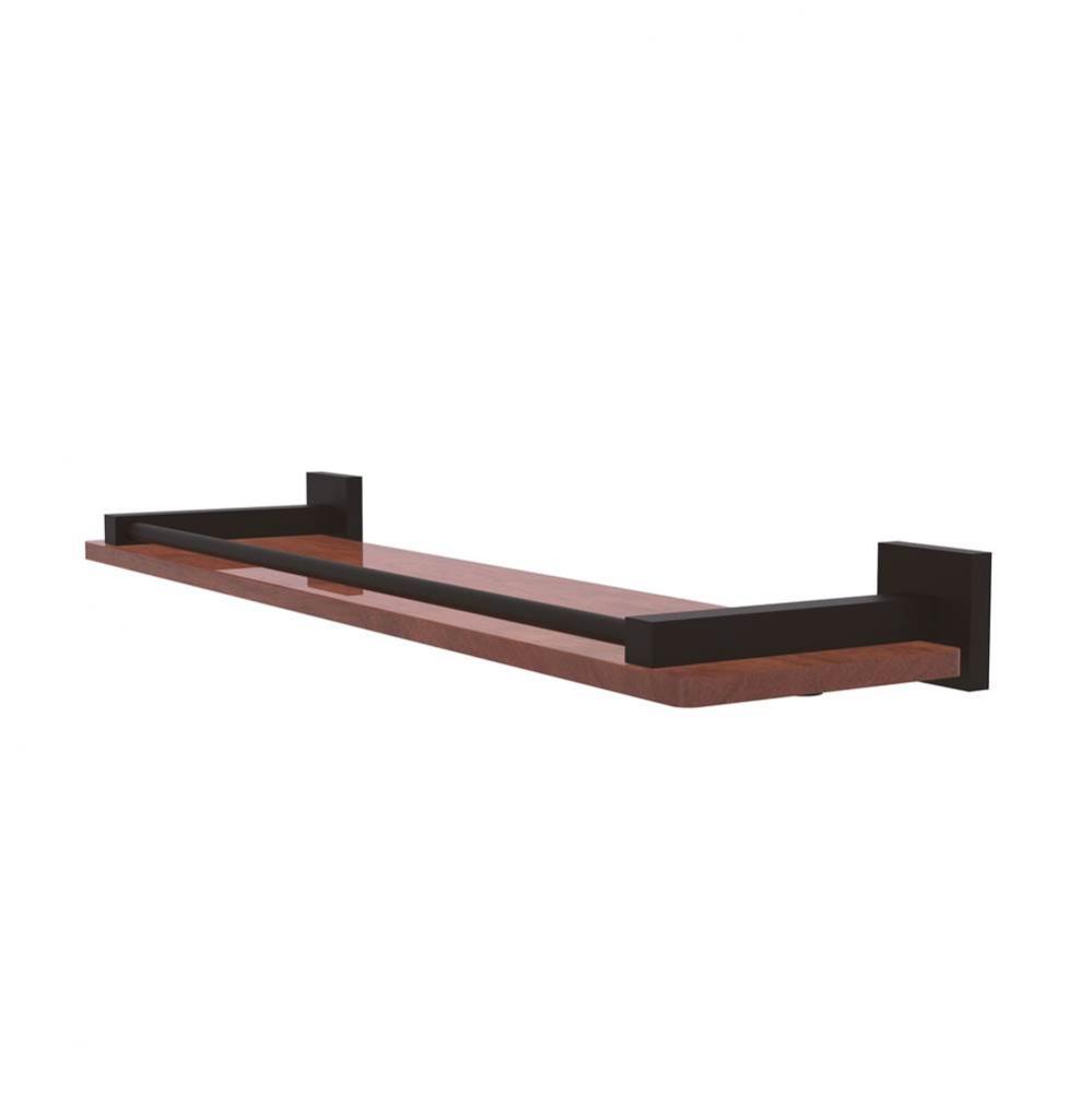 Montero Collection 22 Inch Solid IPE Ironwood Shelf with Gallery Rail