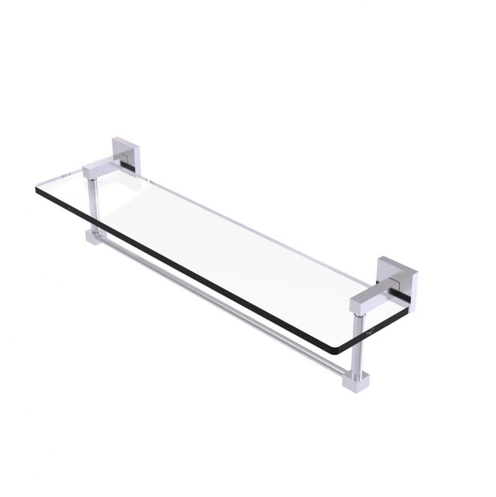 Montero Collection 22 Inch Glass Vanity Shelf with Integrated Towel Bar