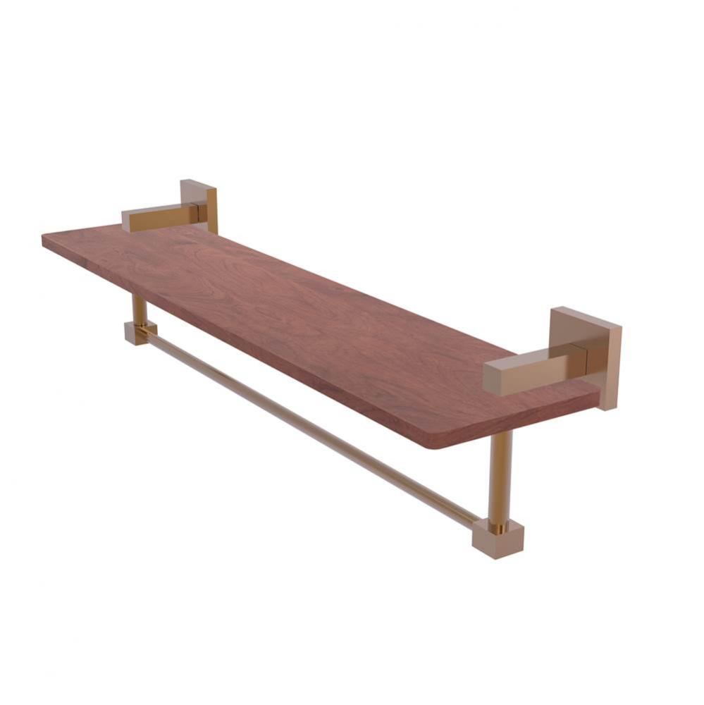 Montero Collection 22 Inch Solid IPE Ironwood Shelf with Integrated Towel Bar