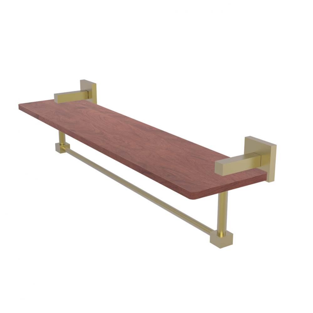 Montero Collection 22 Inch Solid IPE Ironwood Shelf with Integrated Towel Bar