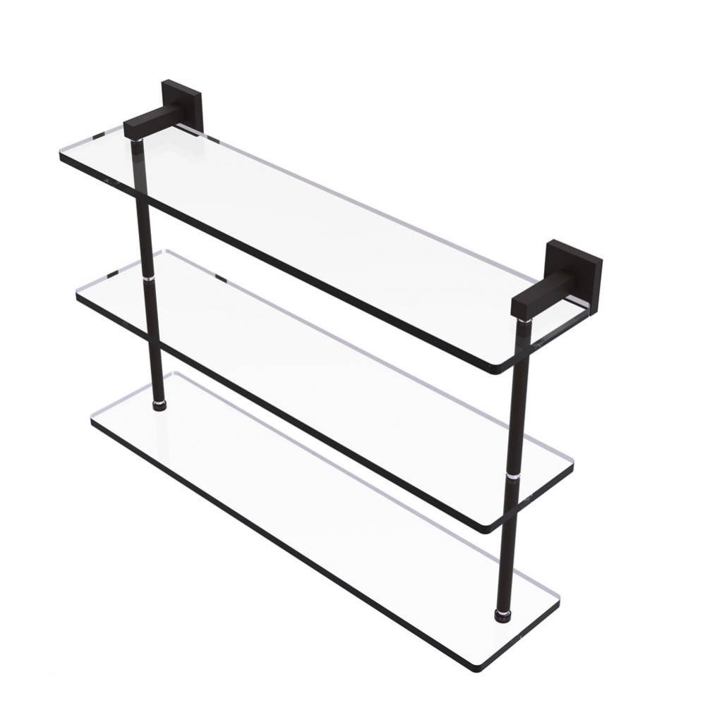 Montero Collection 22 Inch Triple Tiered Glass Shelf