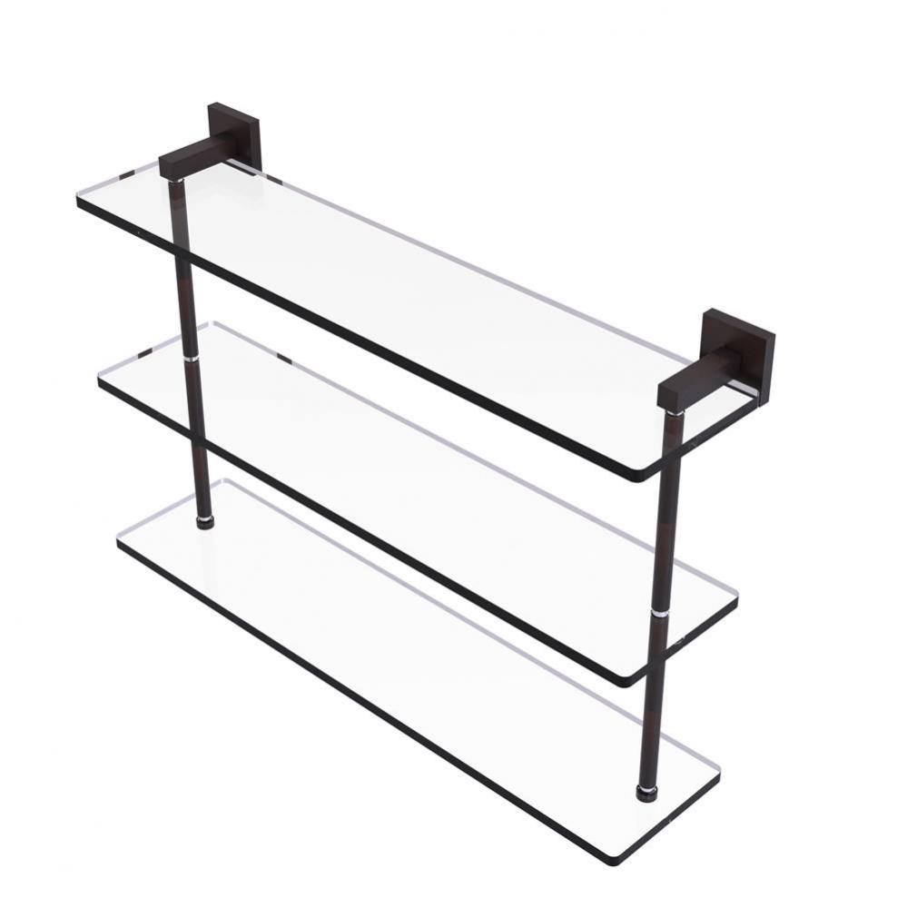 Montero Collection 22 Inch Triple Tiered Glass Shelf