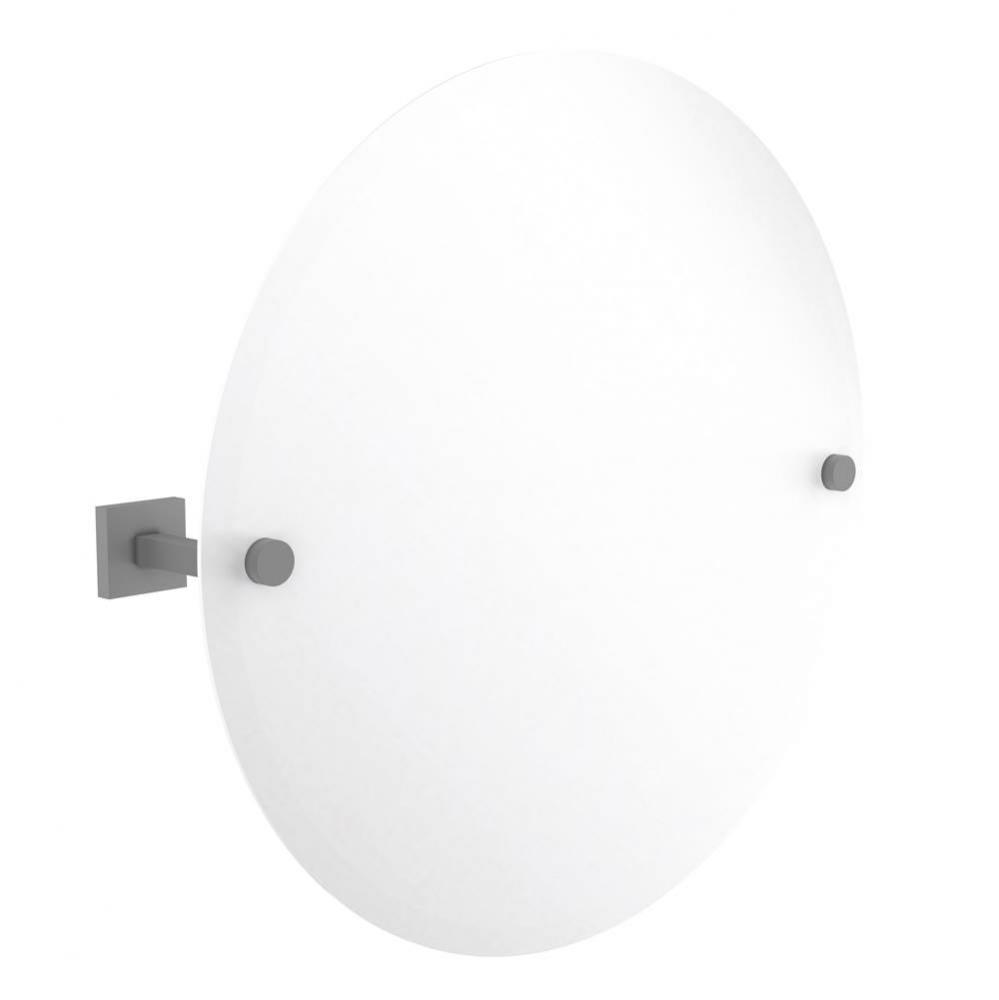 Montero Collection Contemporary Frameless Round Tilt Mirror with Beveled Edge