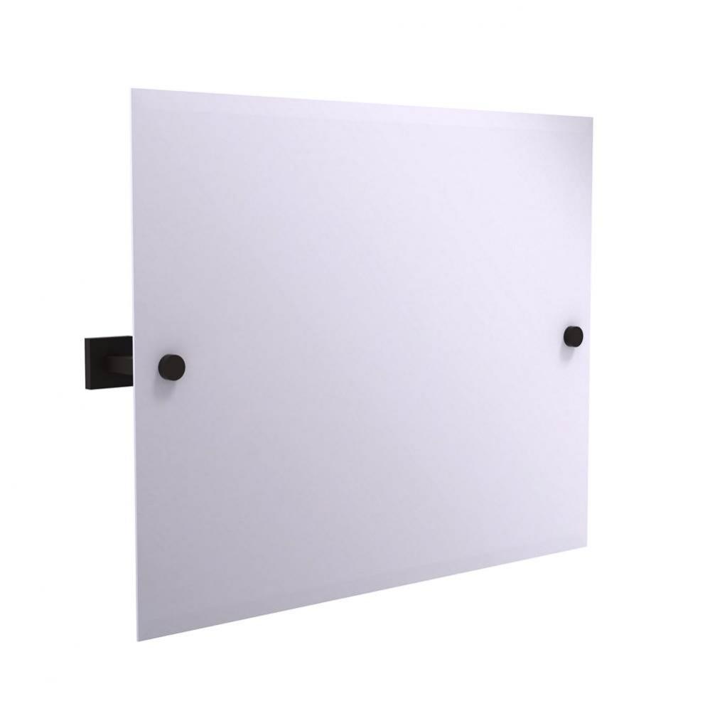 Montero Collection Contemporary Frameless Landscape Rectangular Tilt Mirror with Beveled Edge