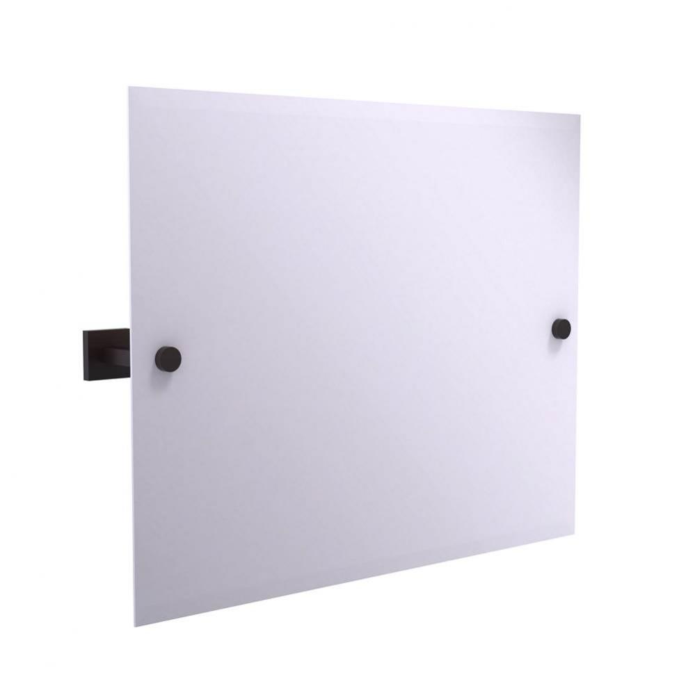 Montero Collection Contemporary Frameless Landscape Rectangular Tilt Mirror with Beveled Edge